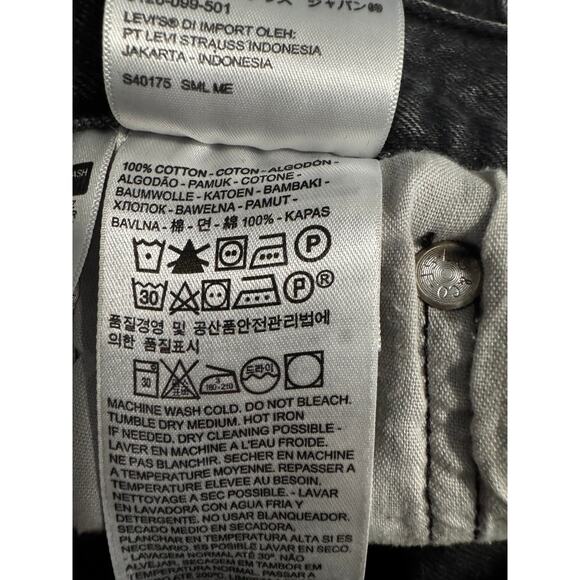 Y2K Red Tab Levi’s 501 Black Cutoff Micro Shorts W29 High Rise Button Fly - Picture 7 of 7